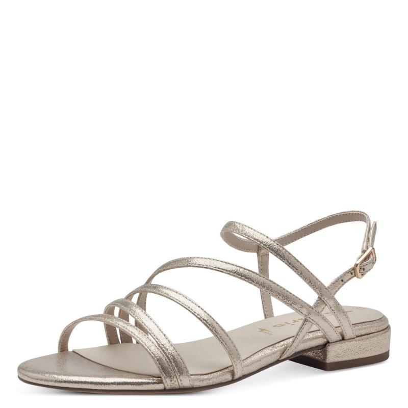 Elegant champagnefarvet Tamaris sandal 28107