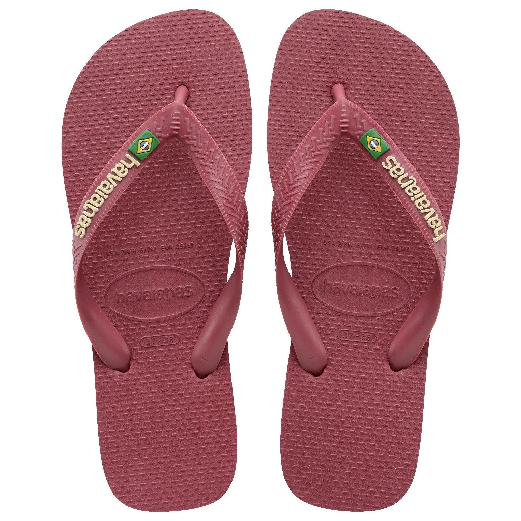 Slippers Unisex Brazil Logo 4110850   Amaranth fra Havaianas
