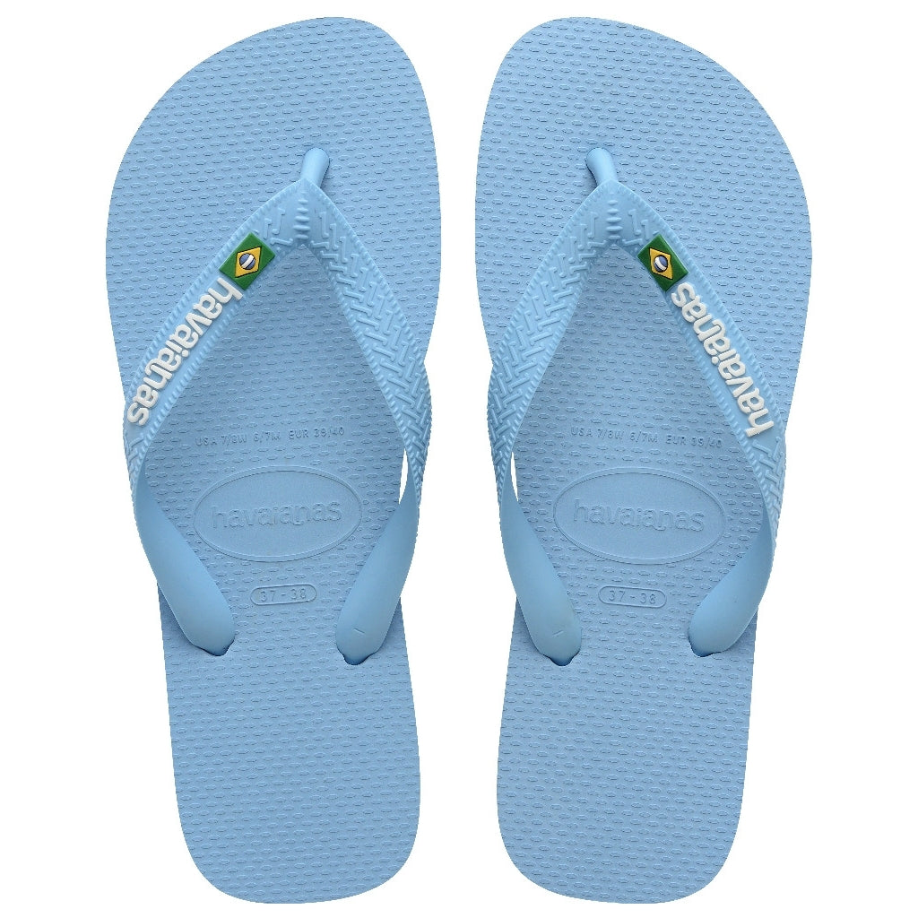 Slippers Unisex Brazil Logo 4110850   Bluelavender White fra Havaianas