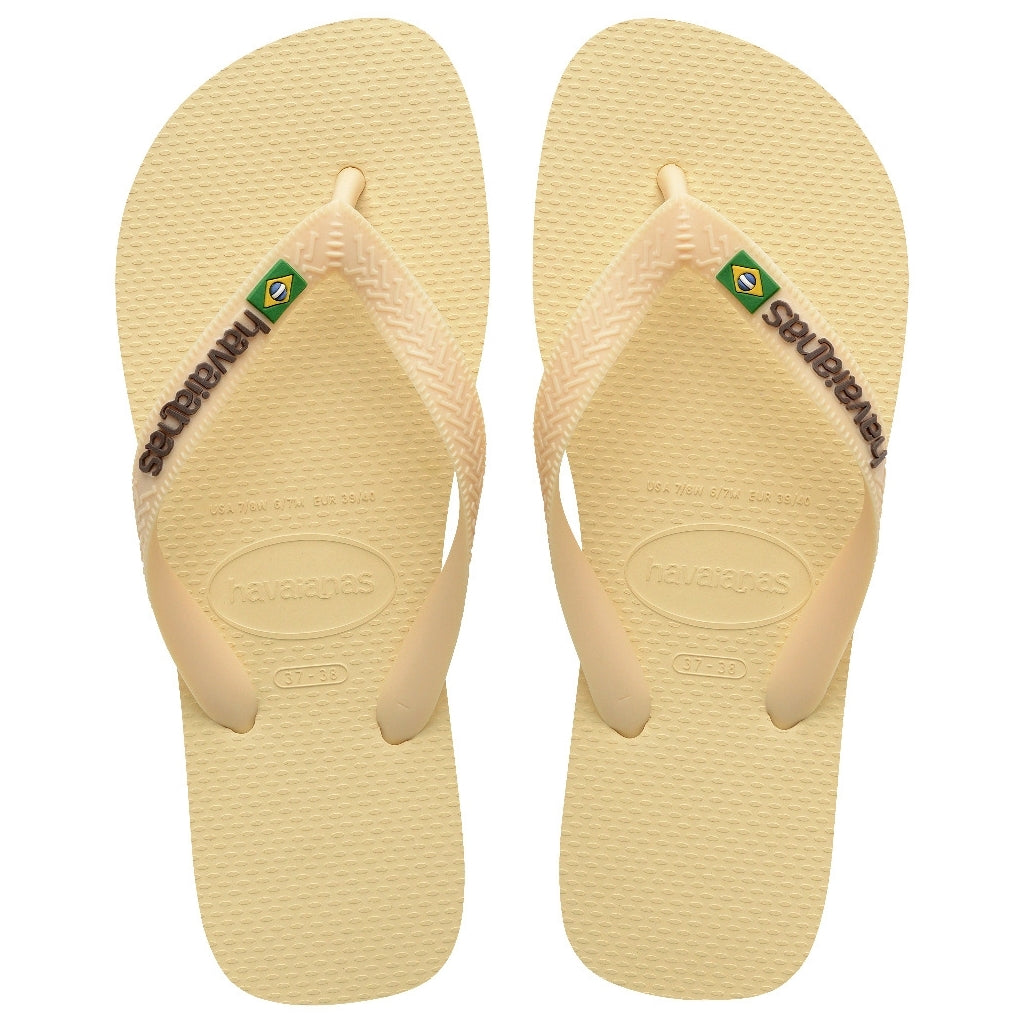Slippers Unisex Brazil Logo 4110850   Buttercream fra Havaianas