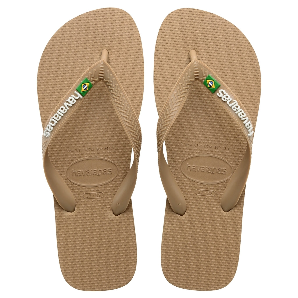 Slippers Unisex Brazil Logo 4110850   Rose Gold3581 fra Havaianas