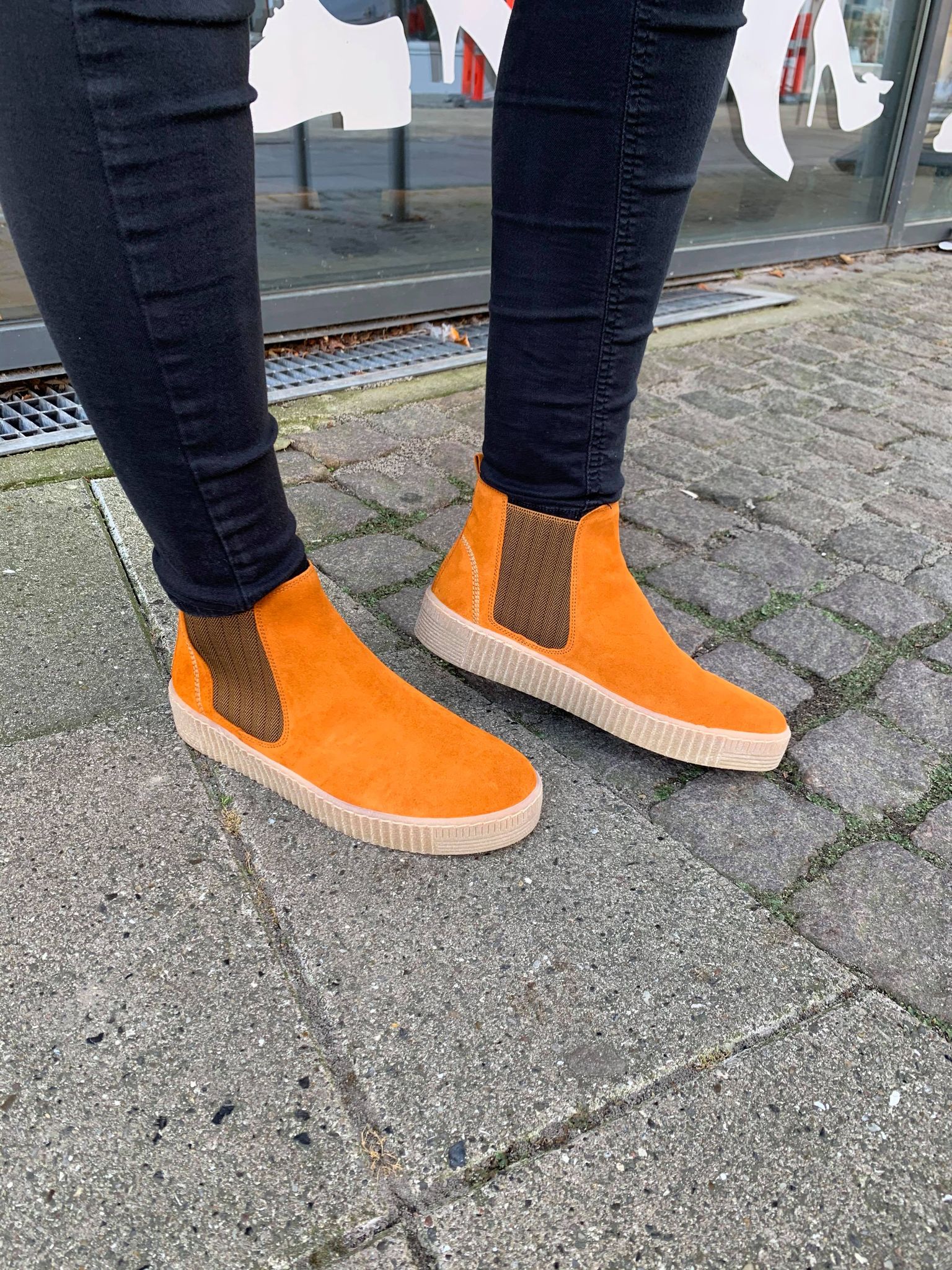 Elastisk Støvle i Brændt Orange fra Gabor