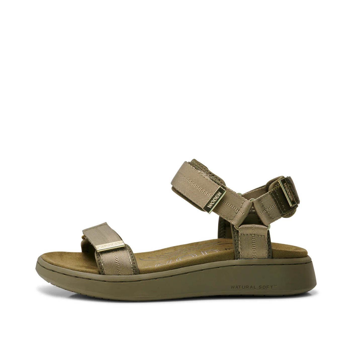 Woden   Line Sandal   42 0777   Dark Olive   40 fra Schou Bertelsen Sko