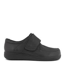 , Klassisk Herresko M. Velcro  16 0277   Sort   45 fra Green Comfort