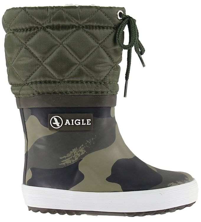 Aigle Giboulee Gummistøvler med Militærprint til Børn
