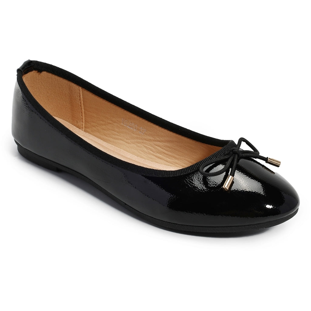 Alli Dame Ballerinasko Vg256   Black Vernice fra Shoes