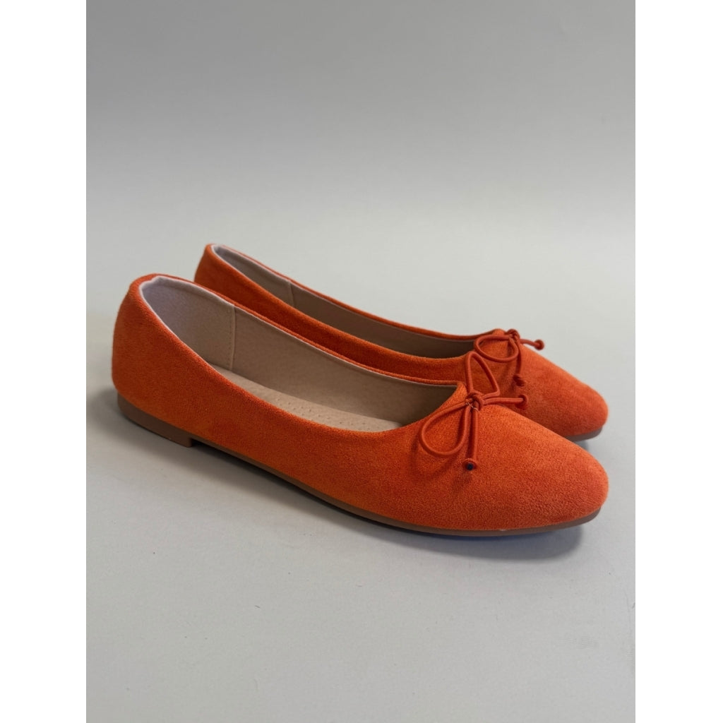 Florence Dame Ballerina Sko Ds 1a18   Orange fra Shoes