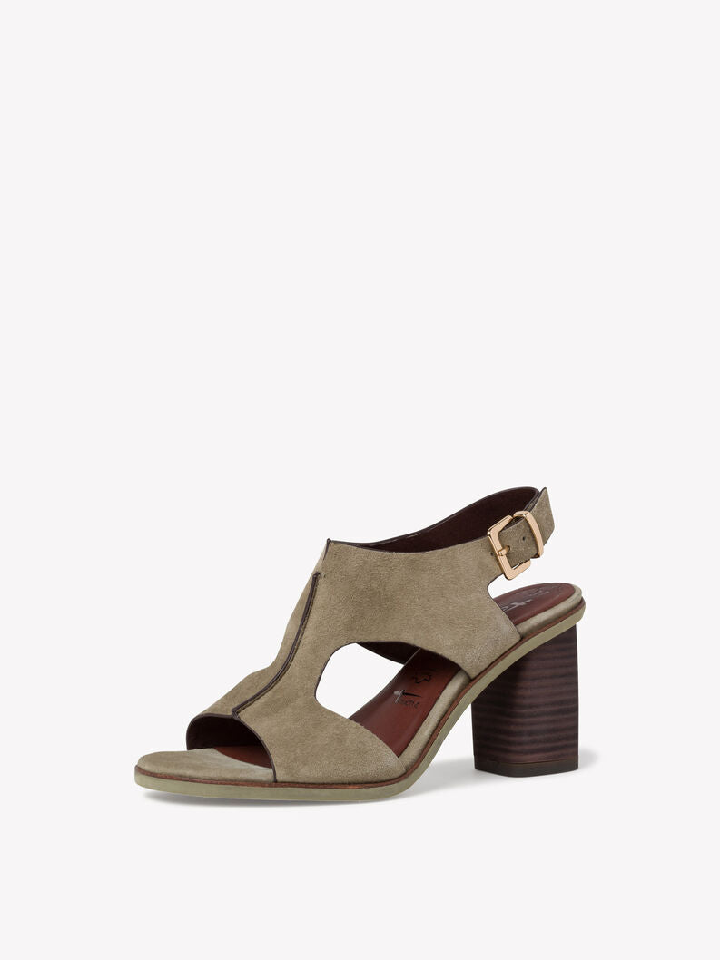 Højhælet Sandal i Oliven fra Tamaris - Kvalitet og Stil