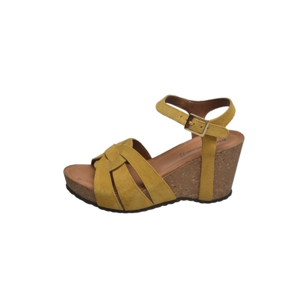 Copenhagen Shoes Sandal i Gul med Hæl og Spænde
